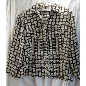 Patchington Boutique Ladies Silk Button Up Blouse Size L